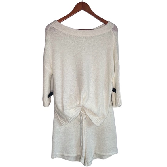 NWOT 2 Piece Lounge Set Lightweight Knit Matching Top & Shorts Size S - Picture 5 of 14